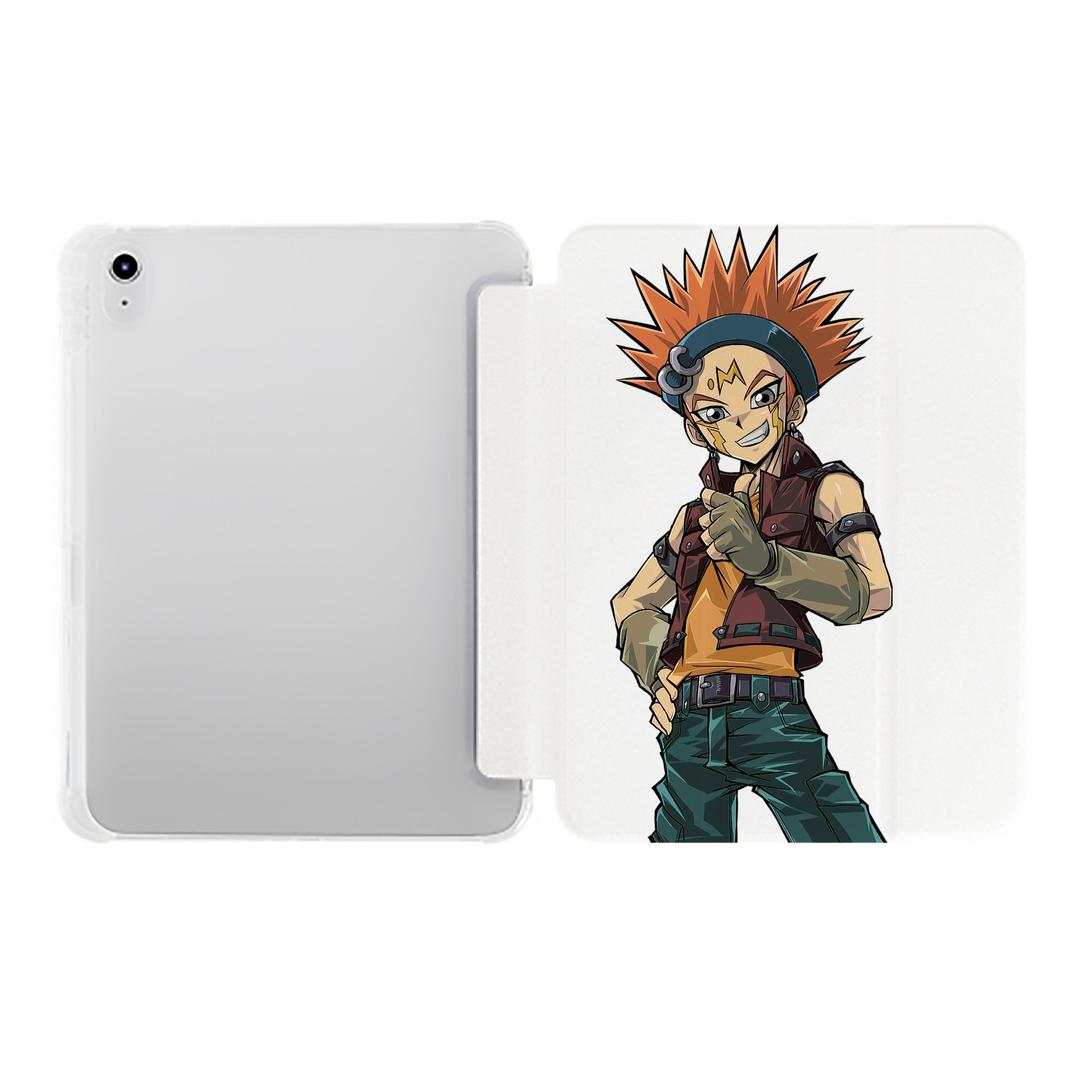 （画像用） 遊☆戯☆王 Yu-Gi-Oh! IPad ケース ペン収納付き 三つ折りスタンド PUレザー×シリコン 対応機種9.5/10.5/10.9インチ
